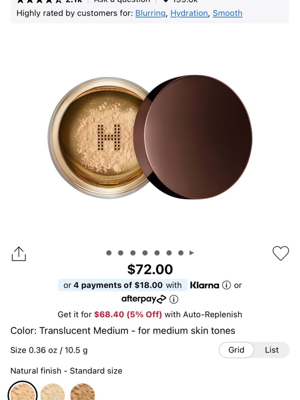 Hourglass Transcluscent Loose Powder New